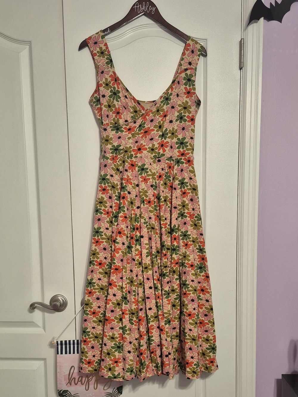 EFFIE'S HEART Retro Floral Sleeveless Midi Dress